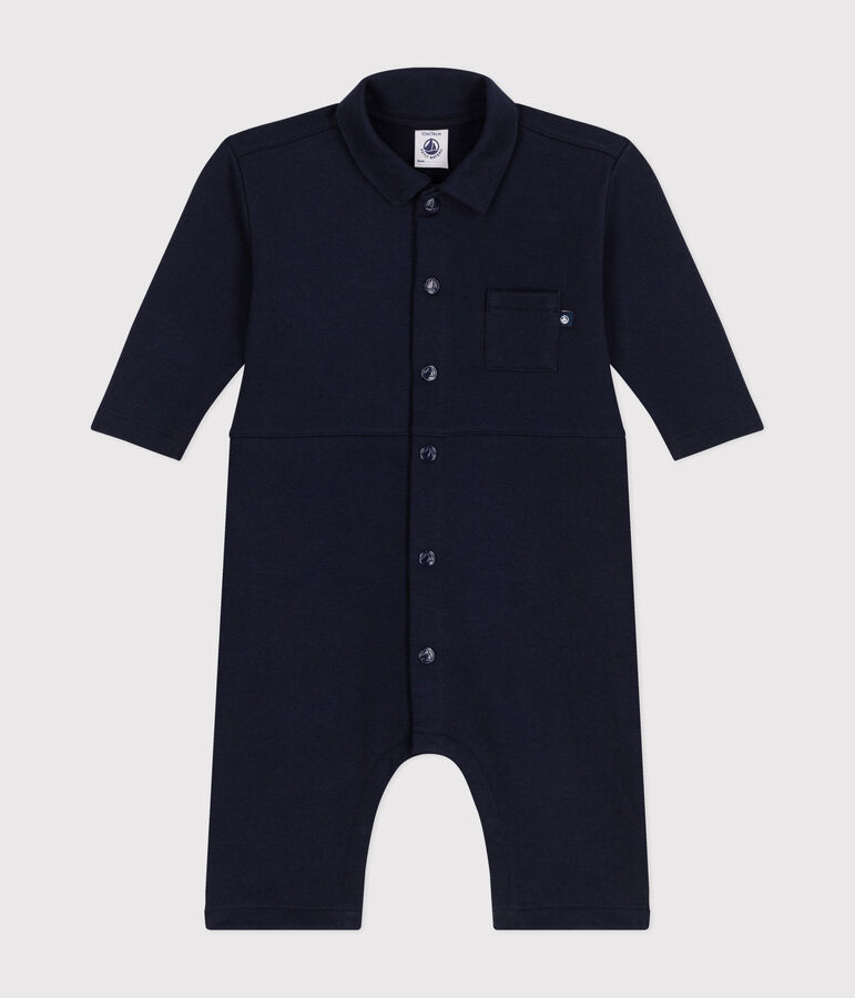 Langer Baby-Overall aus Molton blau