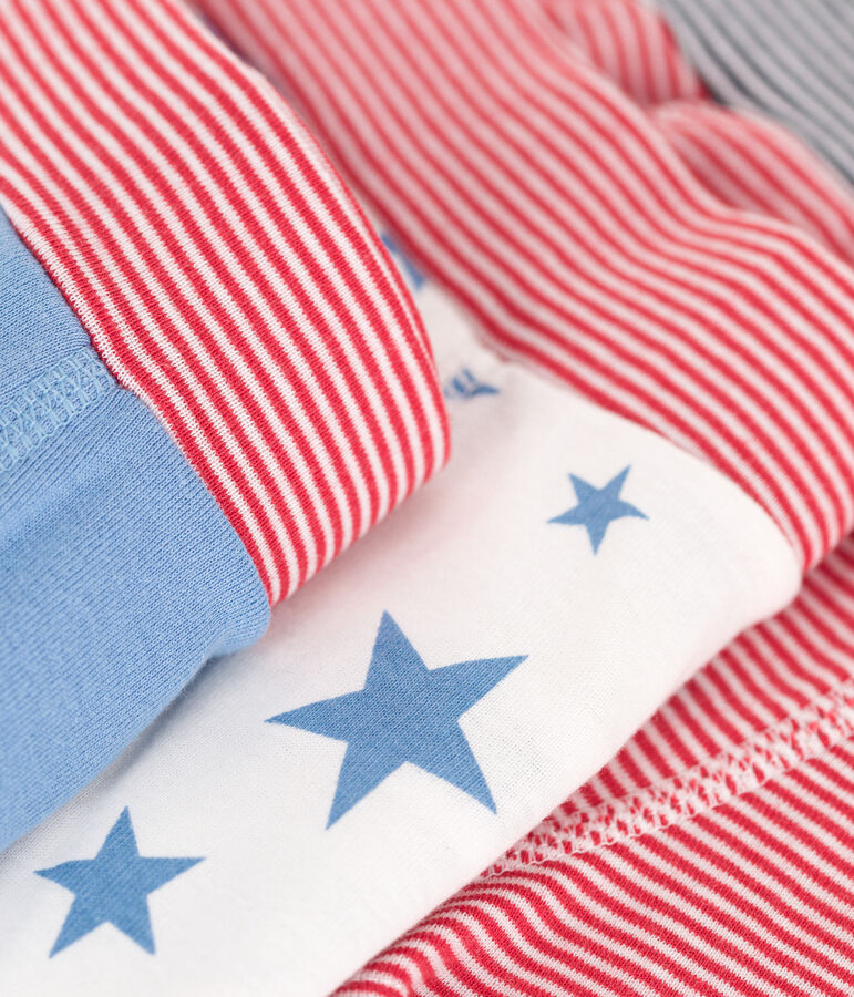 3er-Set Kinder-Boxershorts aus Baumwolle, &uuml;berzogener Bund und Stern-Motiv vielfarbig