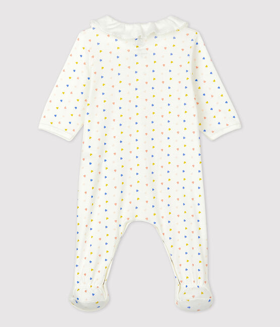 Baby-Strampler aus Bio-Baumwolle weiss MARSHMALLOW/weiss MULTICO