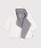 Wattierte Baby-Jacke aus Strick mit Ringelstreifen-Futter weiss