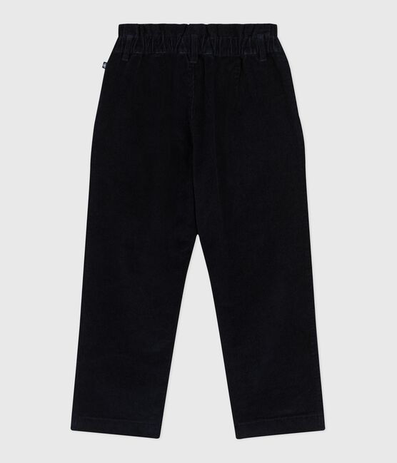 Kinder-Hose aus einfarbigem Fein-Cord blau SMOKING