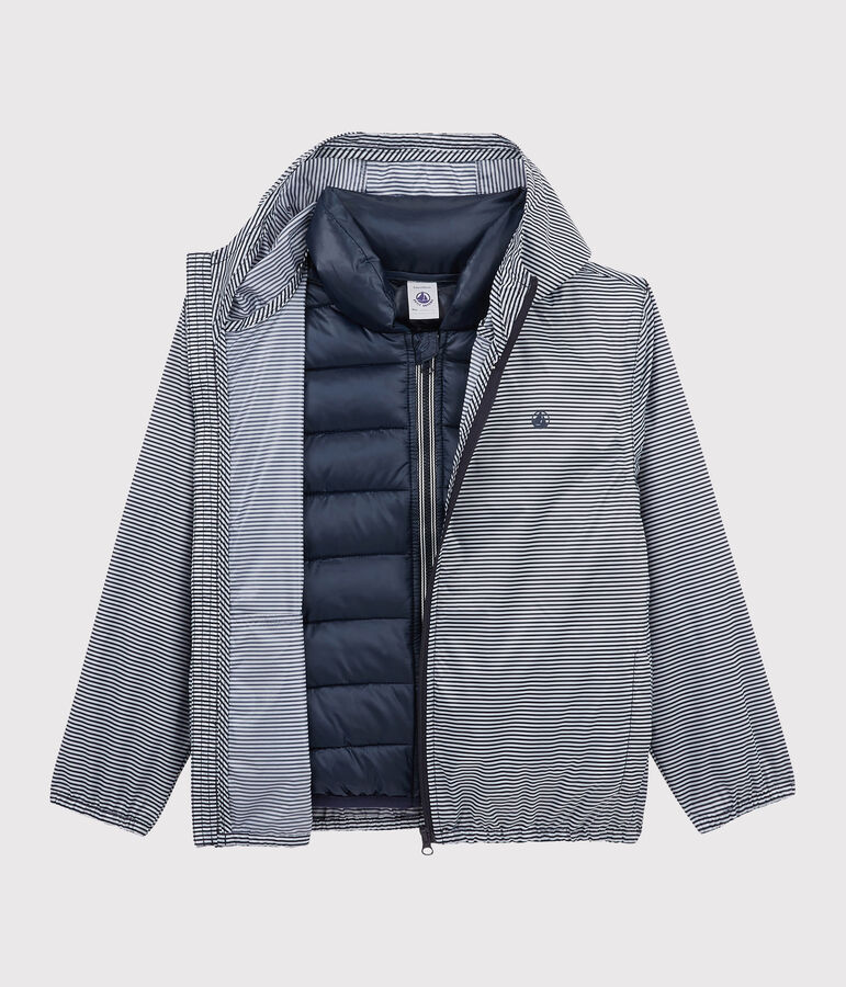 Windjacke f&uuml;r Kinder, 3 in 1, aus recycelten Material blau