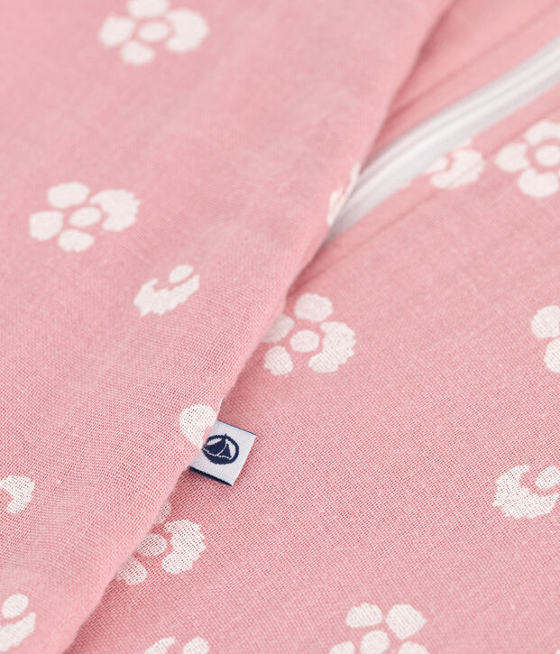 Babyschlafsack aus Baumwolle mit Blumenmotiv TOG-Wert 1 rosa/weiss