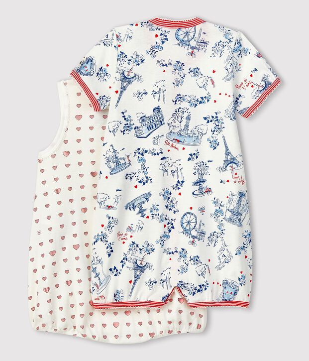 Duo Baby-Kurzoveralls M&auml;dchen aus Rippstrick vielfarbig