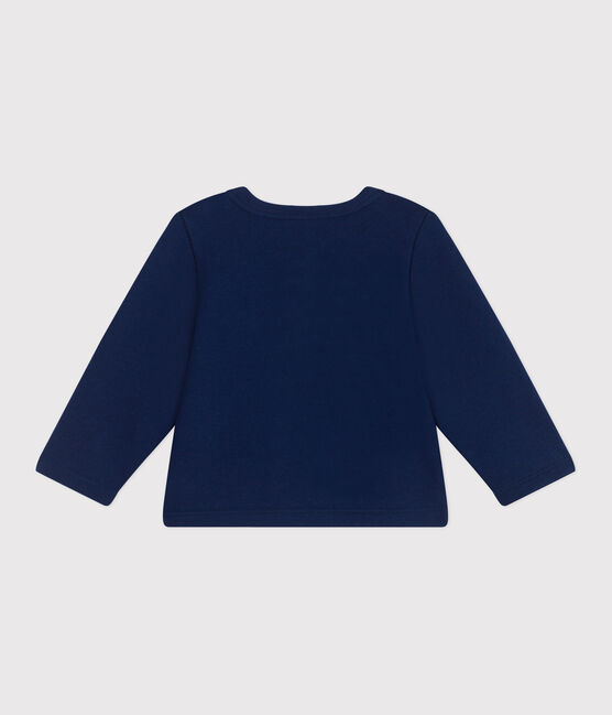 Baby-Cardigan aus einfarbiger Baumwolle blau MEDIEVAL