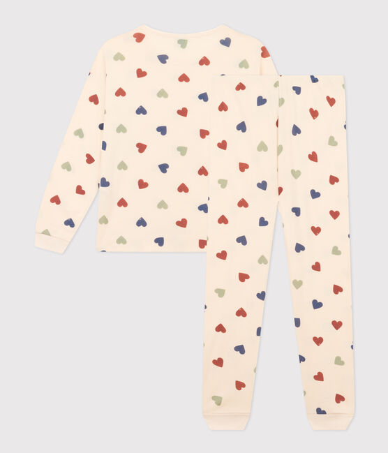Damenpyjama aus Baumwolle mit Herzmotiv weiss AVALANCHE/ MULTICO