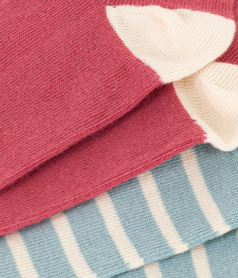 2er-Set gestreifte Kindersocken aus Baumwolljersey vielfarbig