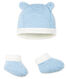 Set mit Mützchen und Babyschuhen aus gestepptem Doppeljersey für Jungen.