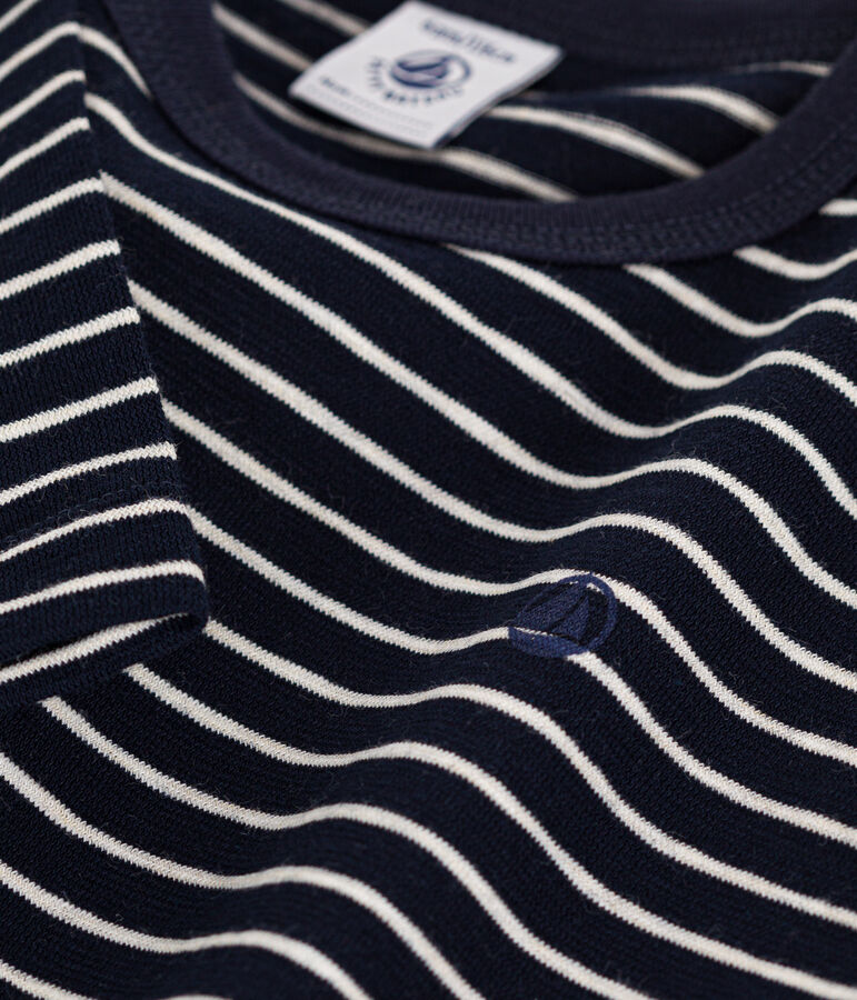 Lang&auml;rmeliges Kinder-T-Shirt aus geflammten Jersey f&uuml;r Jungen blau/beige