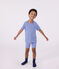 Kinder-Kurzpyjama aus Baumwolle mit Streifen blau PERSE/weiss MARSHMALLOW