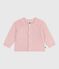 Baby-Cardigan aus einfarbigem Woll- und Baumwollstrick rosa JOLI