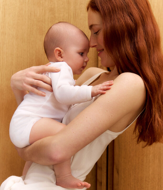 2er-Set lang&auml;rmelige Baby-Bodys in Wei&szlig; vielfarbig