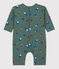 Langer bedruckter Baby-Overall aus Molton grün VALLEE/naturfarben MULTICO