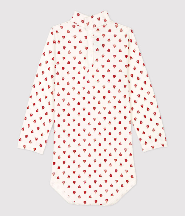 Baby-Body aus Baumwolle. weiss/rot