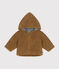 Baby-Jacke mit Kapuze aus Sherpa braun BRINDILLE