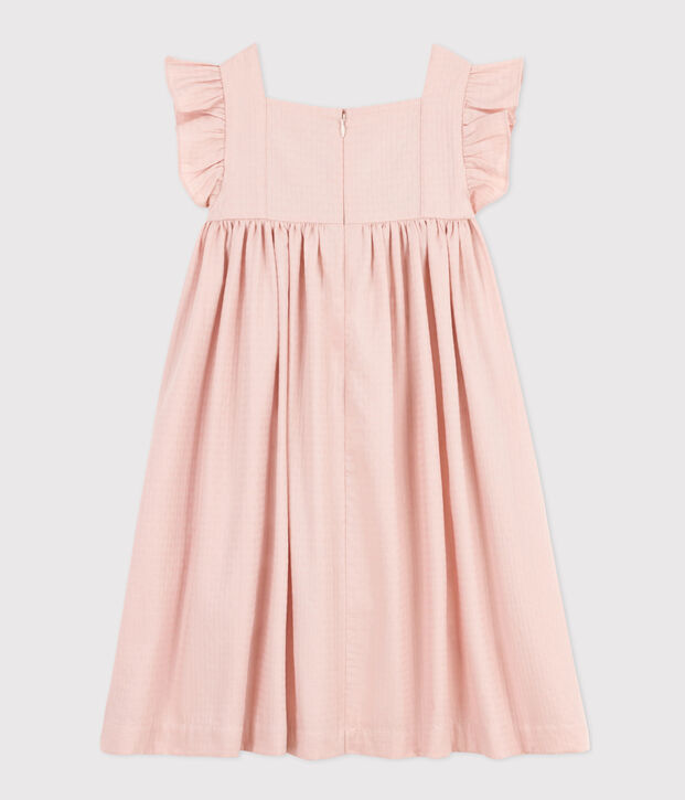 &Auml;rmelloses Kinder-Kleid aus gemusterter Baumwolle f&uuml;r M&auml;dchen rosa