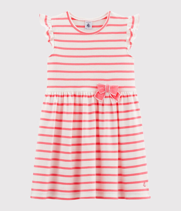Kinder-Kleid f&uuml;r M&auml;dchen weiss/rosa
