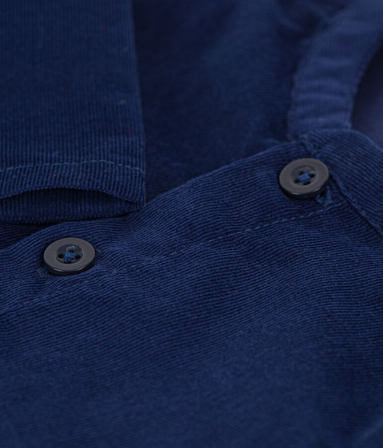 Lang&auml;rmeliges Hemd aus Feincord blau
