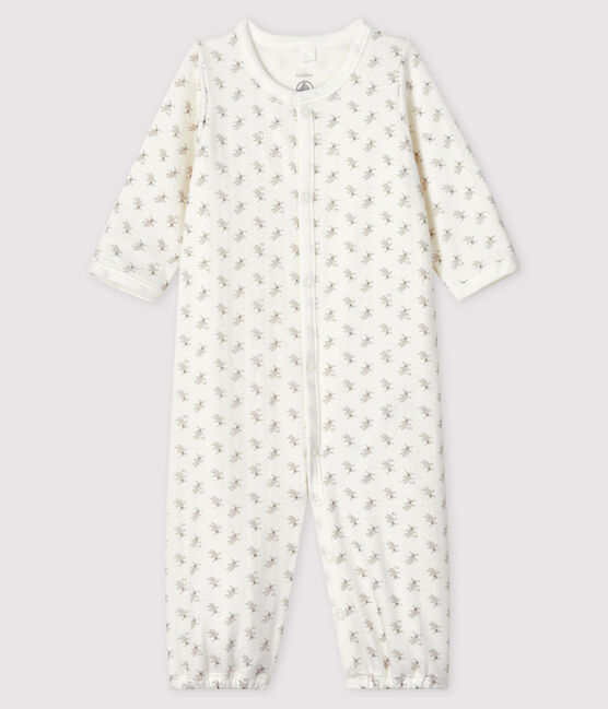 Umwandelbarer Baby-Overall mit Kaninchenprint aus Bio-Baumwolle weiss MARSHMALLOW/weiss MULTICO