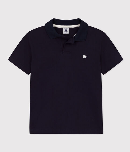 Kurzärmeliges Kinder-Poloshirt aus Baumwolle für Jungen blau SMOKING