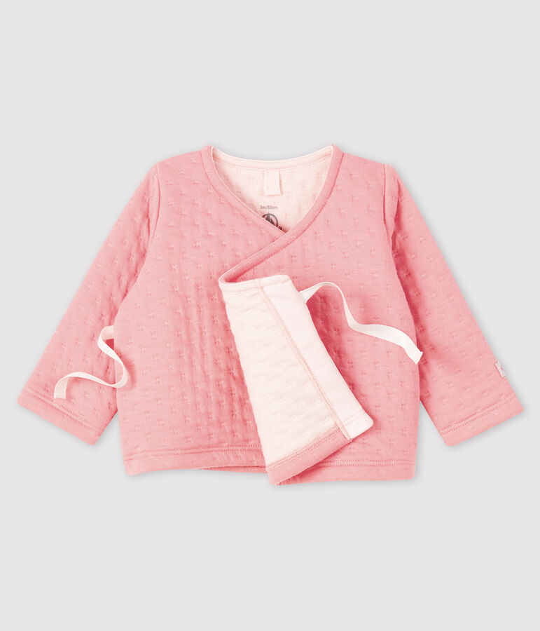 Baby-Cardigan aus Doppeljersey rosa CHARME