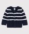 Baby-Strickjacke mit Zöpfen blau SMOKING/weiss MARSHMALLOW