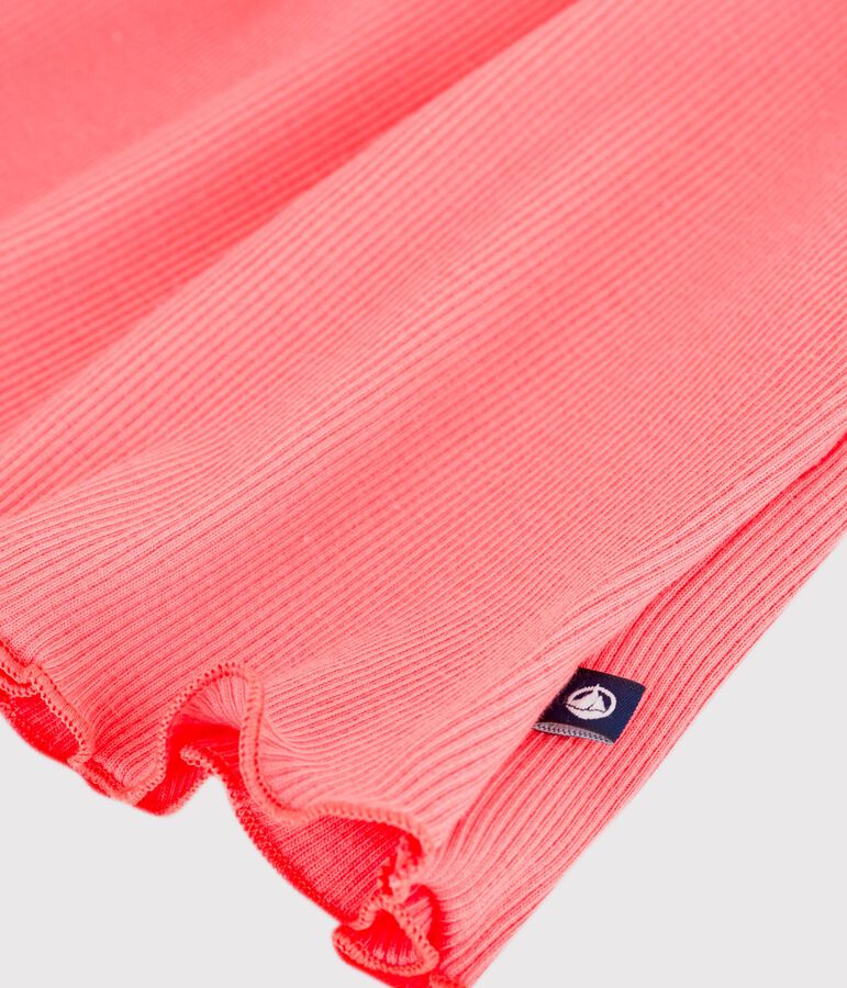 &Auml;rmelloses Baby-Kleid aus einfarbiger Baumwolle rosa