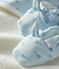 Box mit Badetuch und Babyschuhen aus Frottee und Rippstrick blau FRAICHEUR/weiss MULTICO