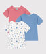 3er-Set kurzärmelige Kinder-T-Shirts aus Baumwolle mit Sternmotiv