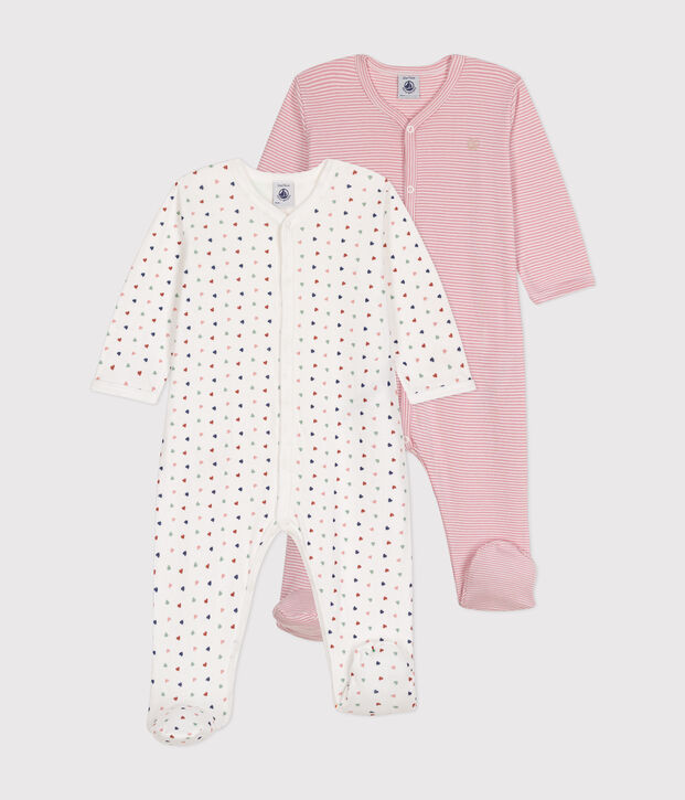 2er-Set Baby-Strampler aus Baumwolle vielfarbig