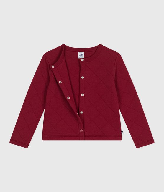 Kinder-Cardigan aus einfarbiger Baumwolle AMARANTE