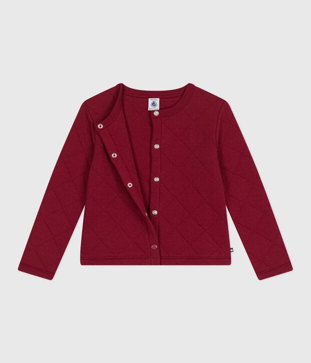 Kinder-Cardigan aus einfarbiger Baumwolle rot