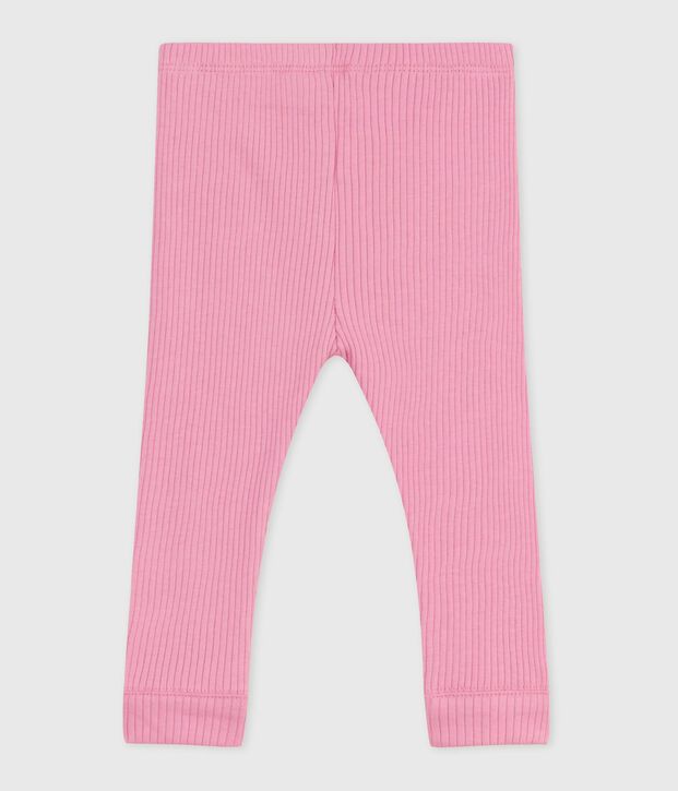 Baby-Leggings aus einfarbiger Baumwolle rosa