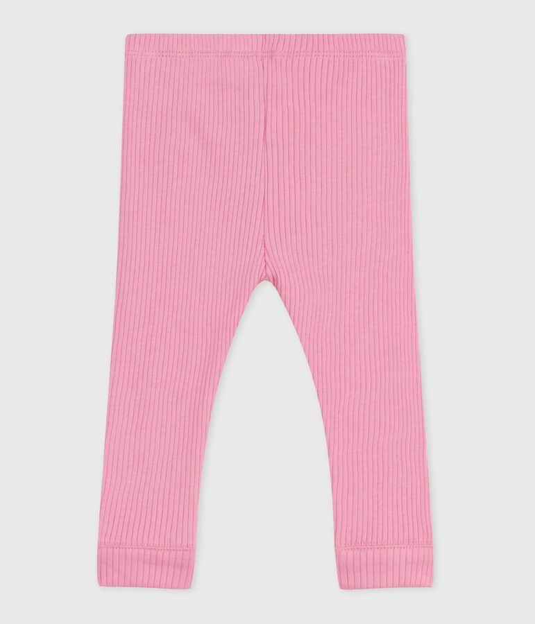 Baby-Leggings aus einfarbiger Baumwolle rosa
