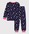 Kinder-Pyjama aus Molton mit Stern-Motiv blau SOIR/ MARSHMALLOW