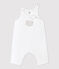 Baby-Latzhose aus gesteppter Bio-Baumwolle weiss MARSHMALLOW