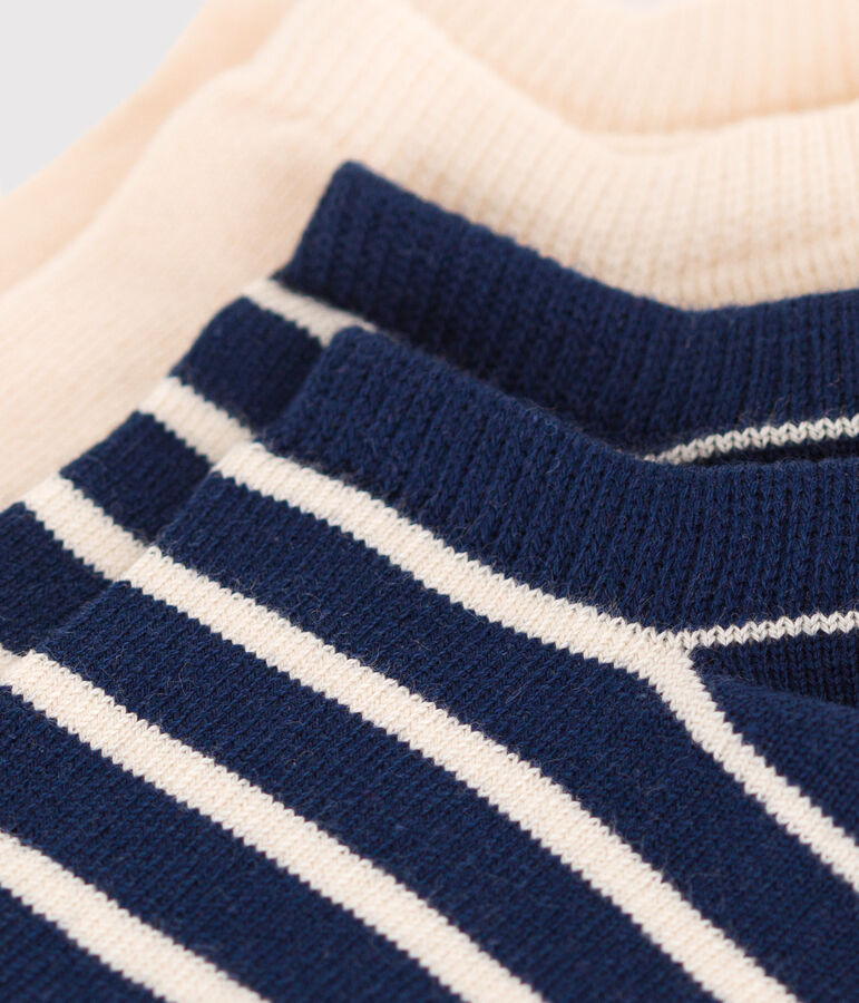 2 Paar gestreifte Kindersocken aus Baumwolle vielfarbig