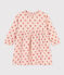 Langärmeliges Babykleid aus Musselin rosa SALINE/weiss MULTICO