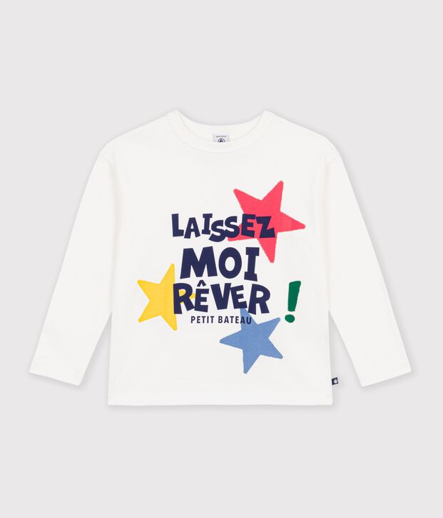 Lang&auml;rmeliges Kinder-T-Shirt mit Motiv weiss