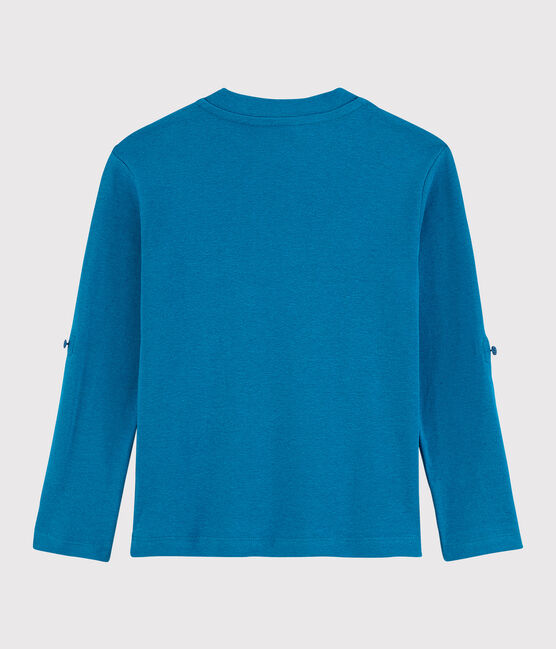 Kinder-T-Shirt aus Baumwolle-Leinen-Mix für Jungen blau MYKONOS