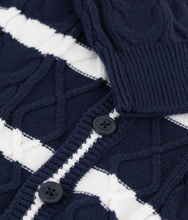 Cardigan aus Baumwolle f&uuml;r Jungen blau/weiss