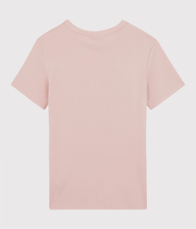 Klassisches Damen-T-Shirt aus Baumwolle mit Rundhalsausschnitt rosa GLOVE