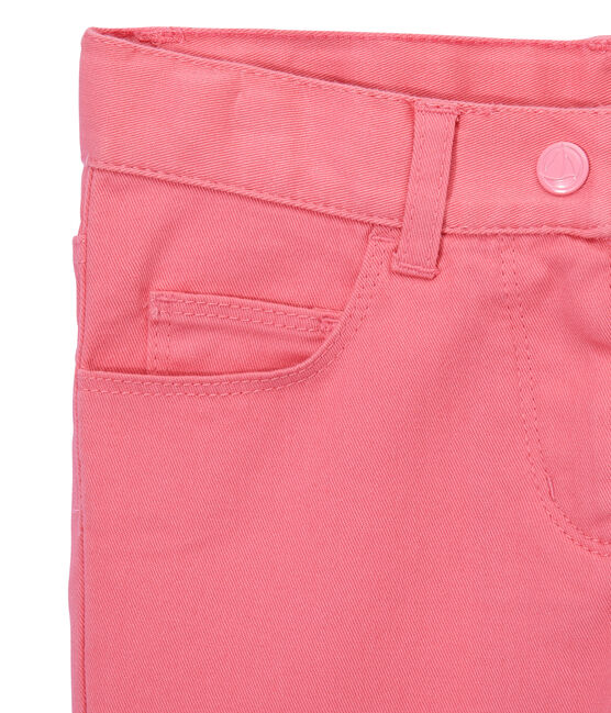 Mädchen-Hose aus farbigem Denim rosa PETAL