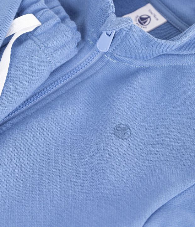 Baby-Set Sweatshirt und Hose aus einfarbiger Baumwolle blau