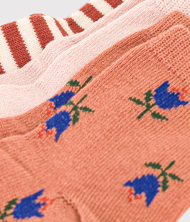 3er-Set Babysocken mit Blumenmotiv vielfarbig