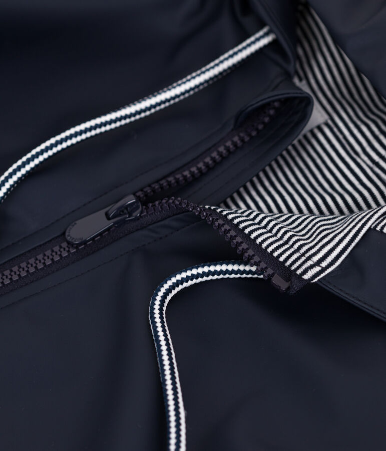 Kurzer Damen-Regenmantel blau