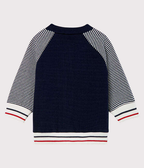 Teddyjacke aus Doppeljersey für Jungen blau SMOKING/weiss MARSHMALLOW