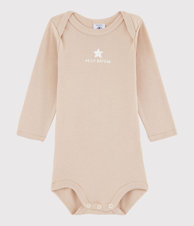 Lang&auml;rmeliger Baby-Body M&auml;dchen/Jungen braun