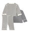 Dreiteiliges Baby-Set zum Wenden beige COQUILLE/blau SMOKING