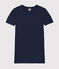 Damen-T-Shirt aus Baumwolle mit Rundhalsausschnitt blau SMOKING